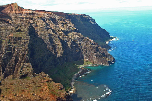 The craggy and nearly-inaccessible Na Pali Coast, Kauai, Hawaii.