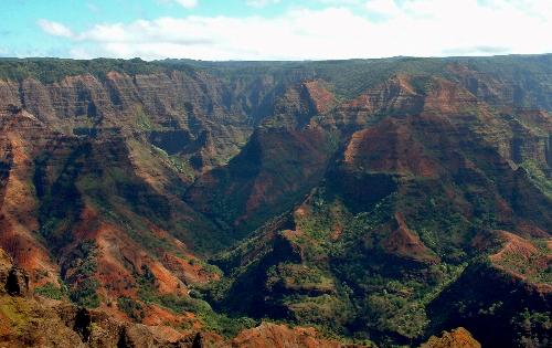The colorful undulations of Waimea Canyon, Kauai, Hawaii.