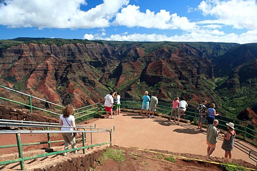 The 1-mile wide and 12-mile long Waimea Canyon is a stunning natural formation that's often compared to the Grand Canyon.