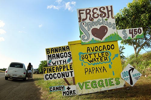 Native fruits and flowers are plentiful for purchase along the scenic, winding road to Hana.