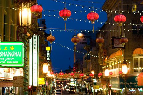 Chinatown street scenes in San Francisco, California.