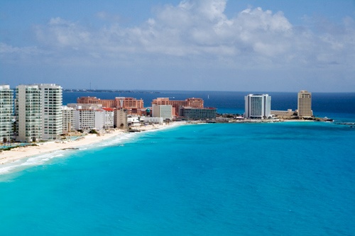 The northern end of the Hotel Zone in Cancun.