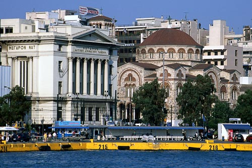 Church on the water in Piraeus, Athens