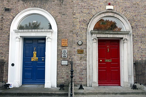 Georgian doorways in Merrion Square, Dublin, Ireland