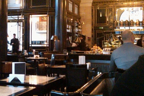 Breakfast time at St. James Place's The Wolseley in London.