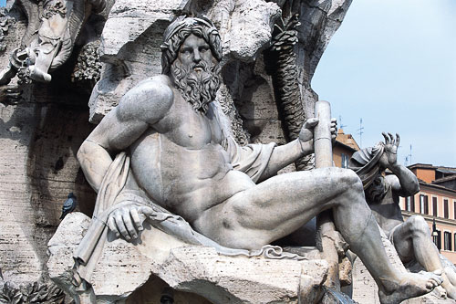 Fontana dei Quattro Fuimi Fountain by Bernini in Piazza Navona, Rome