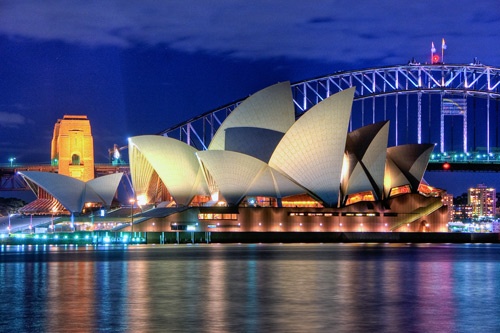 Sydney Opera House and Harbour Bridge.