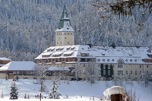 Winter descends on Schloss Elmau. Photo by <a href="http://www.flickr.com/photos/wm_archiv/2702660603/" target="_blank">Allie Caufield/Flickr.com</a>