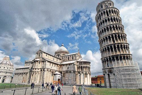 Pisa's Battistero and tower are part of the piazza known as the Field of Miracles.
