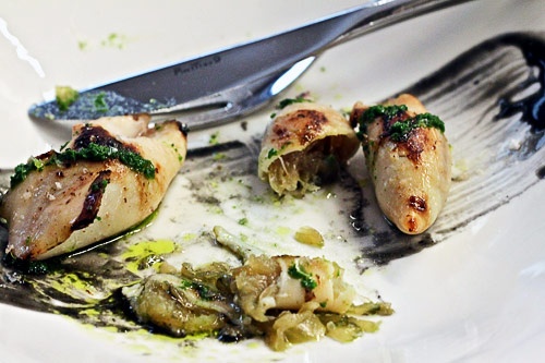 If you're lucky, lunch at AB Vinatea may include squid stuffed with sweet onion confit.