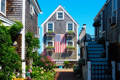 A courtyard on Commercial Street in Provincetown, Massachusetts. Photo courtesy of Tim Grafft/MOTT