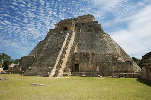 The Pyramid of the Magician, Uxmal Mayan ruins.