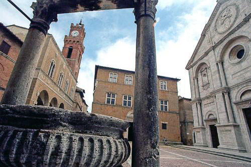 Pope Pius II designed Pienza's historic core as the "ideal Renaissance city."