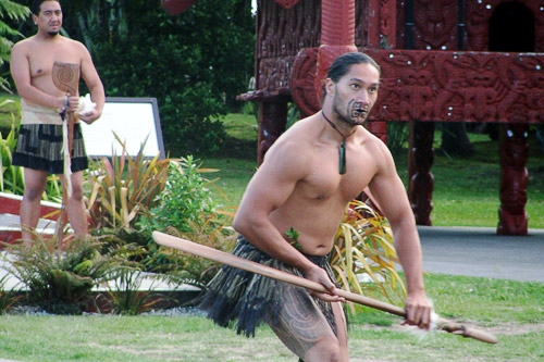 Native Maori New Zealanders in Traditional Dress