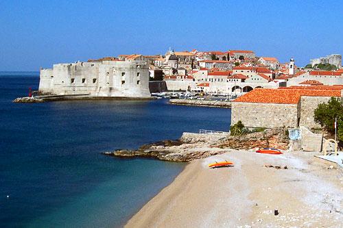 Banje Beach in Dubrovnik, Croatia.