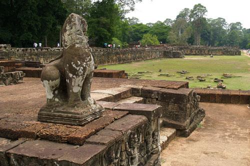 Ruins next to the Elephant Terrace, Siem Reap, Cambodia