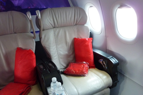 First class seats on Virgin America.