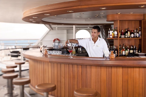 The Sky Bar on the Seabourn "Sojourn."