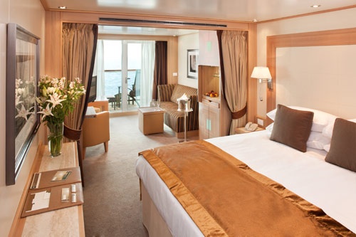 A Verandah Suite aboard Seabourn "Sojourn."