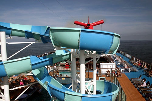 A water slide aboard Carnival Splendor.
