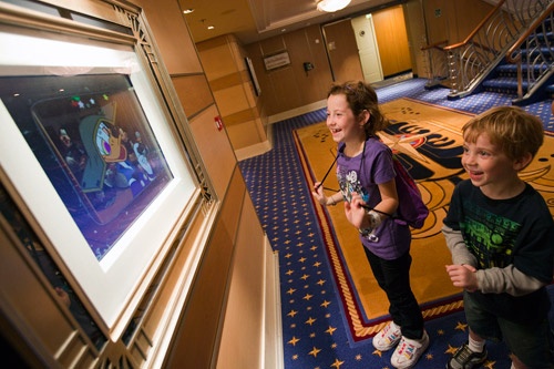 "Enchanted Art" aboard Disney Dream and its effect. Photo: Disney Cruise Line/Matt Stroshane
