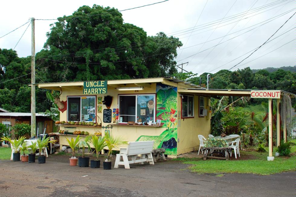 Uncle Harry's Fruit and Flower Stand on the road to Hana in Maui.