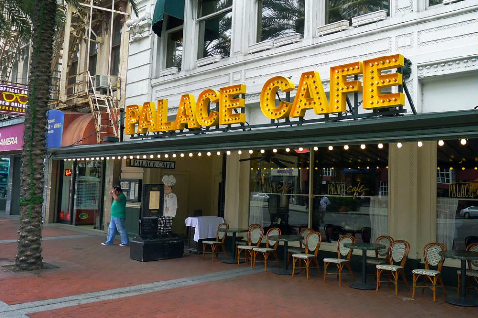 The Palace Café on Canal Street in New Orleans, Louisiana.