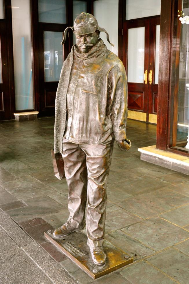 The statue of Ignatius Reilly, who was the protagonist of John Kennedy Toole's "A Confederacy of Dunces" in New Orleans, Louisiana.