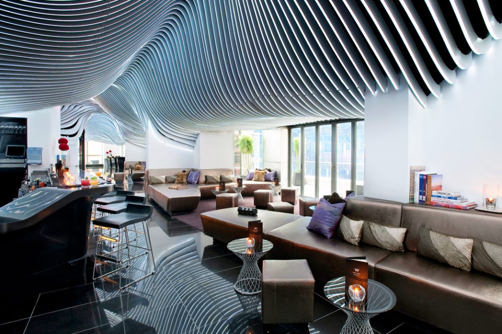 Living Room Bar & Terrace at W New York Downtown.