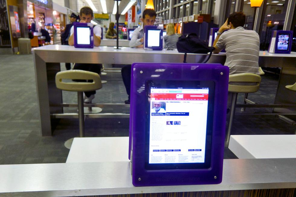 Free iPads at the Delta Terminal at JFK International Airport in New York.