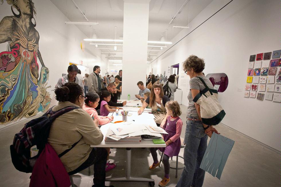The central 2,000 square foot gallery at Children's Museum of the Arts hosts large scale exhibitions, featuring work by established and emerging artists from around the world. This new space also affords room for daily workshops inspired by our exhibitions.
