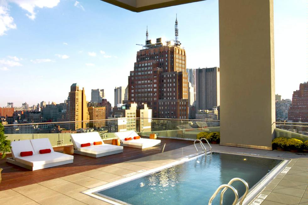 Rooftop pool at The James Hotel New York.