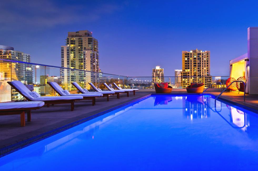 Andaz Hotel San Diego rooftop pool.
