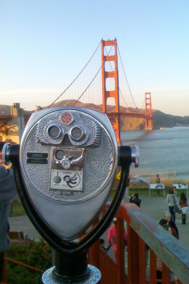 A view of the Golden Gate Bridge in San Francisco, California.