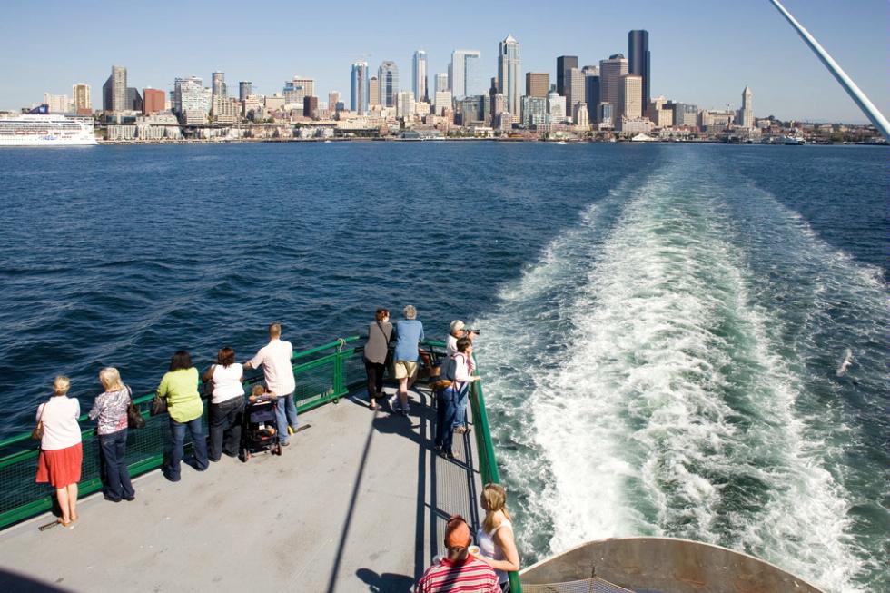The ferry from Bainbridge Island to Seattle