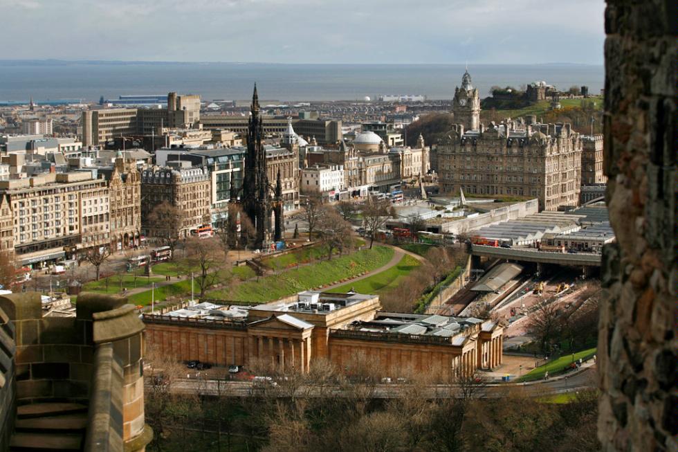 The Edinburgh skyline, with the Scott Monument, in Edinburgh, Scotland