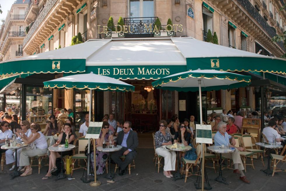 Les Deux Magots in Paris, France.