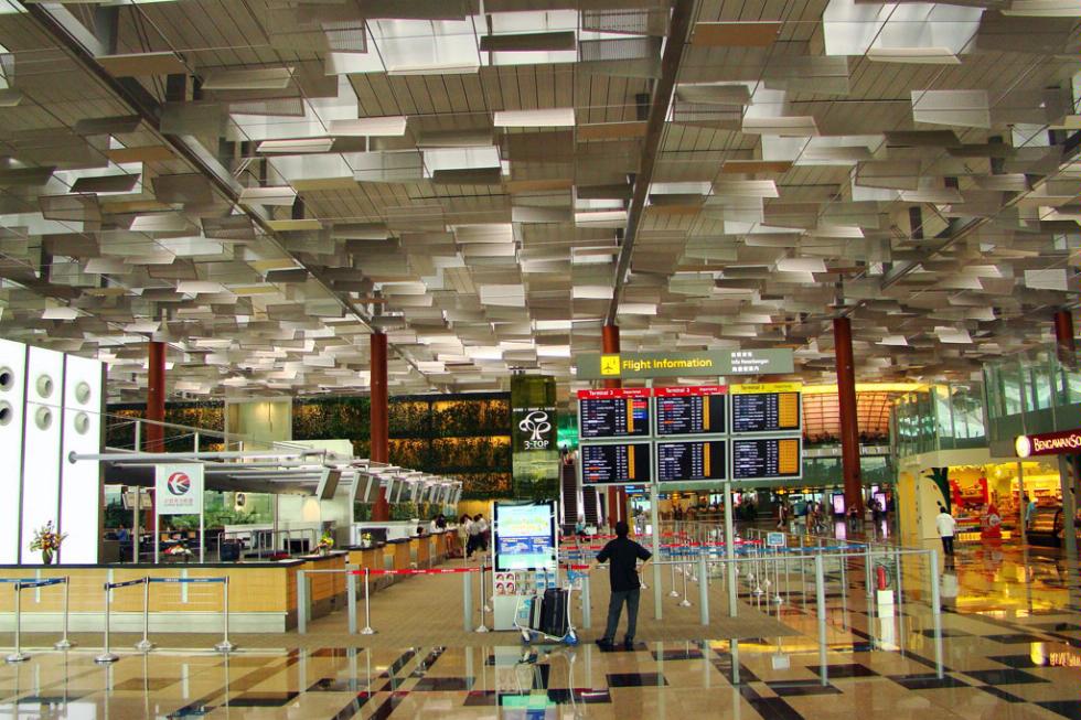 Terminal 3 in Changi International Airport, famous for its uniquely-designed roof.