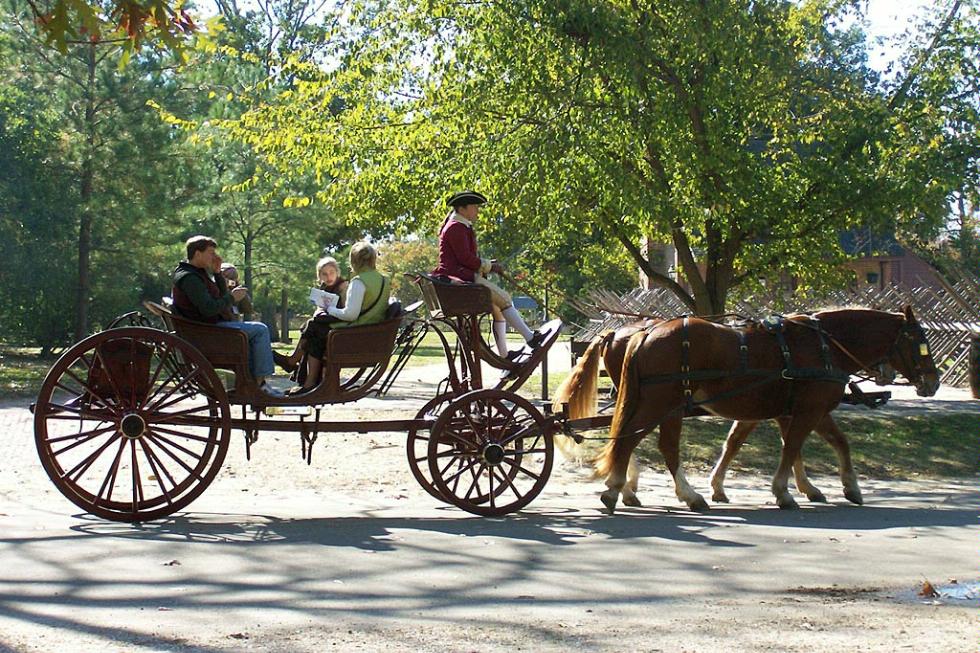 A carriage ride in Williamsburg, Virginia.