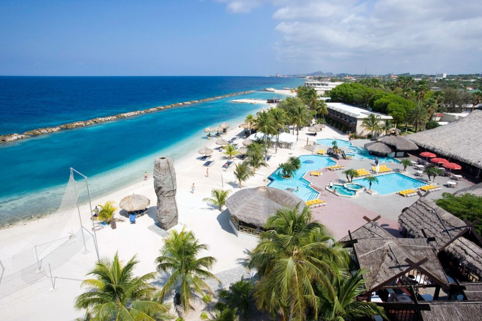 Aerial view of Breezes Resort, Curacao.