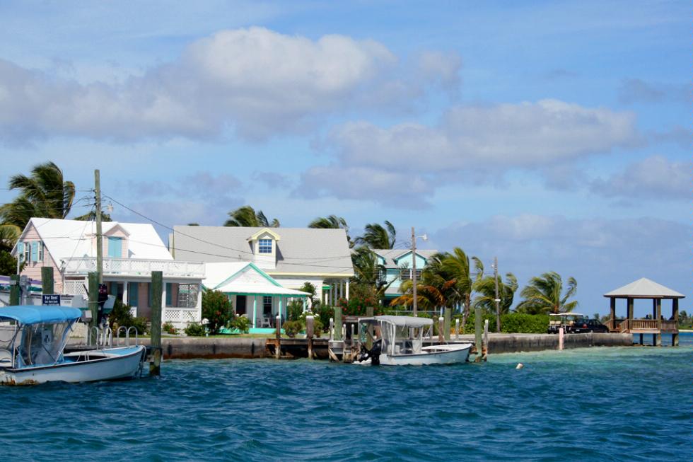 Cottages along Spanish Wells, Bahamas.