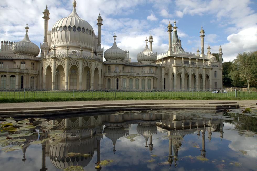 Brighton Palace and the Royal Pavilion in Brighton, England.