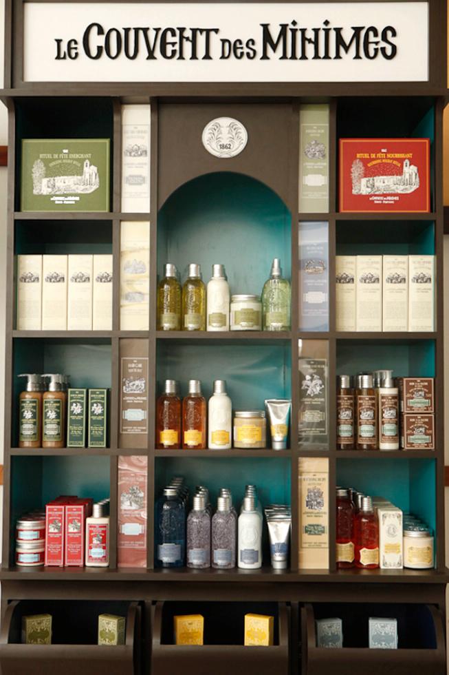 Beauty products offered at Le Couvent des Minimes in Lille, France.