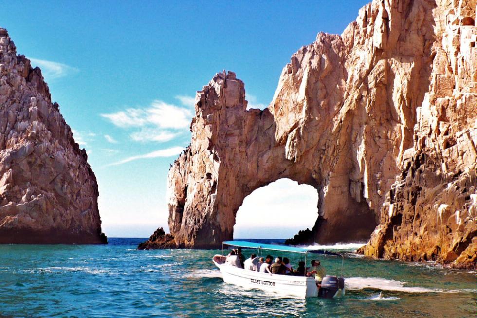 El Arco, The Arch, a famed natural rock formation off Cabo's Land's End at the juncture of the Sea of Cortez and the Pacific Ocean.