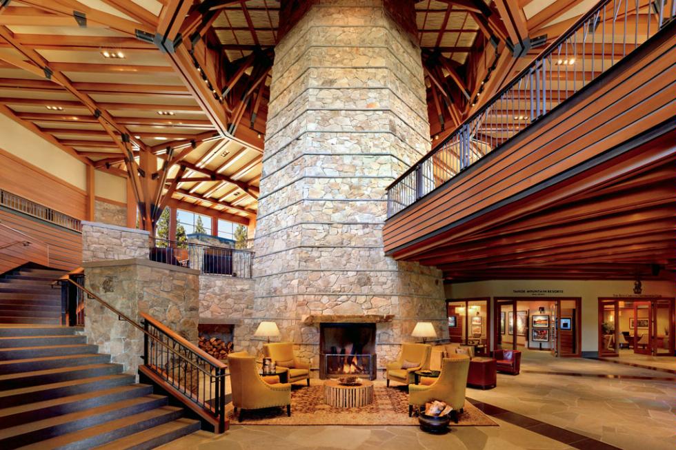The octagonal lobby inside the new Ritz-Carlton, Lake Tahoe.
