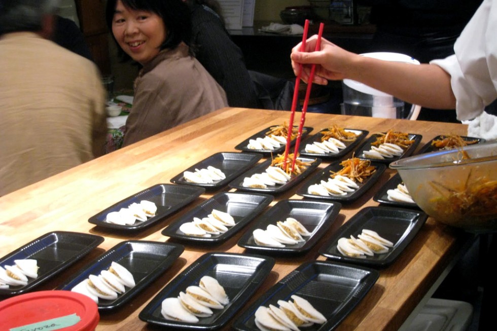 Preparing a raw vegan Japanese dinner at Rawsome Living Foods.