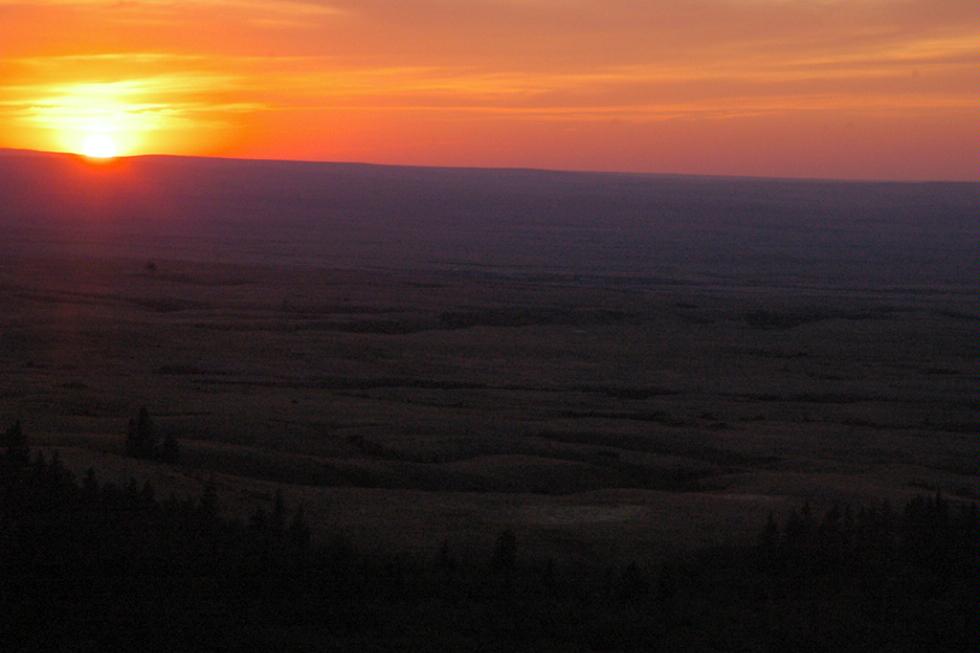 Sunset from Bald Butte at the Cypress Hills Dark Sky Preserve in Saskatchewan, Canada.