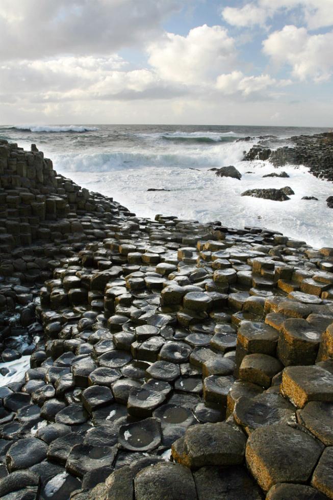 The Giant's Causeway on the Antrim coast of Ireland.