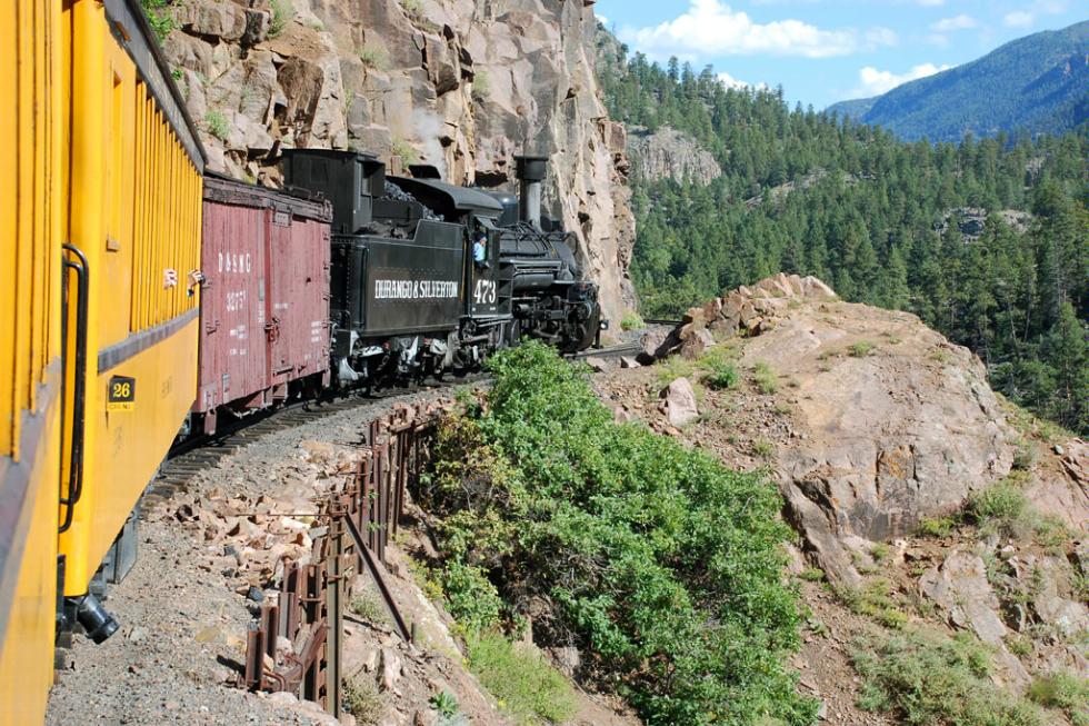 The Durango and Silverton Narrow Gauge Railroad in Colorado
