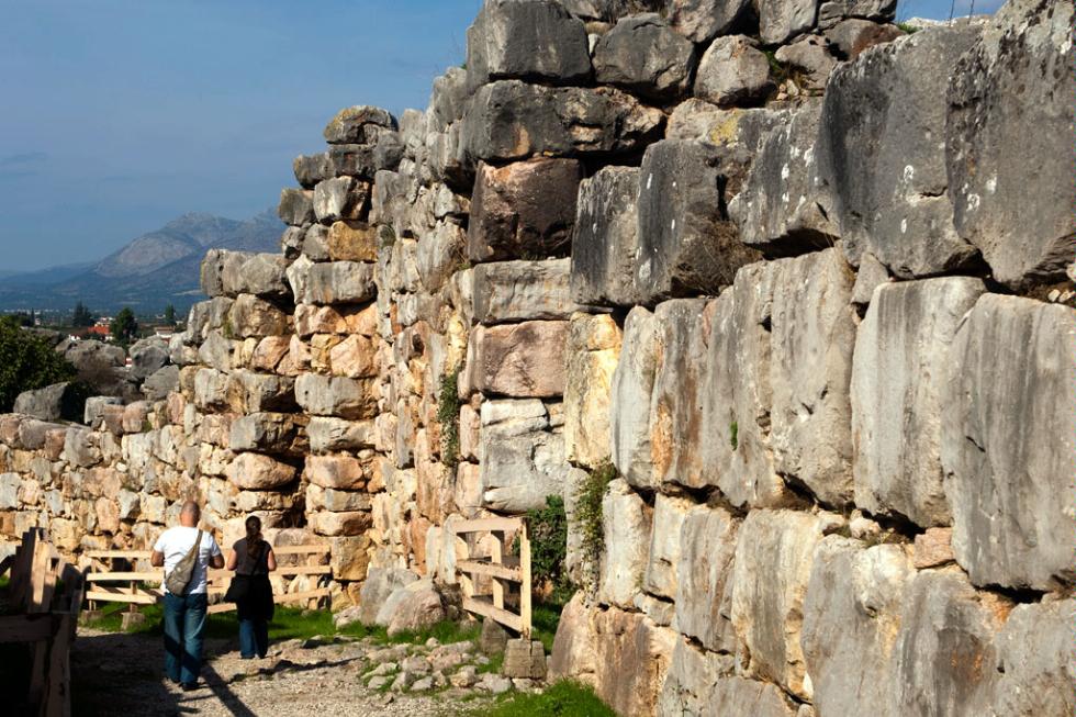 Building blocks at Tiryns, Peloponnese.